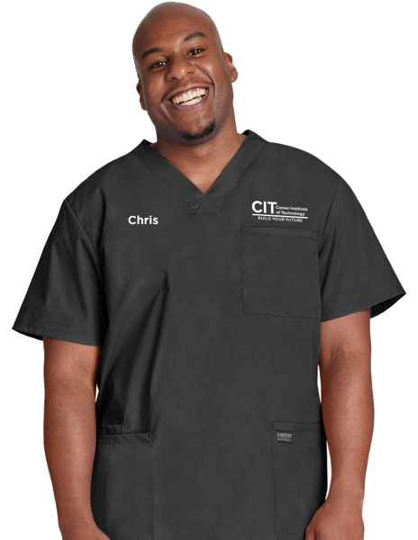 Picture of Men's V-Neck Utility Solid Scrub Top