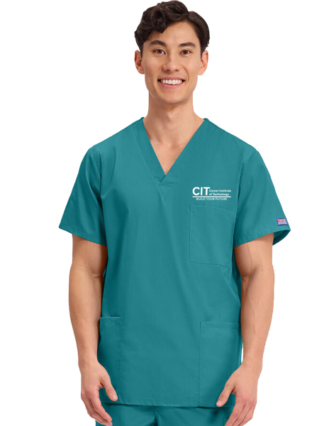 Picture of Unisex V-Neck 3 Pocket Solid Scrub Top