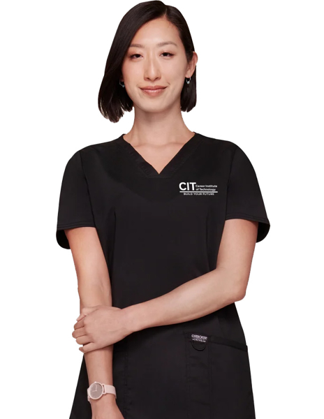 Picture of Women's V-Neck Solid Scrub Top