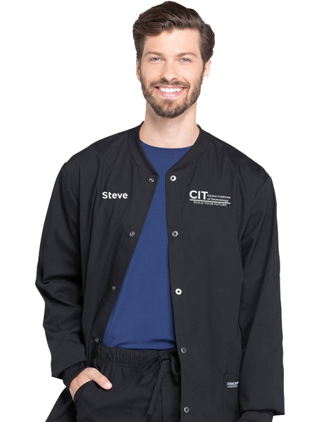 Picture of Men's Snap Front Warm-Up Solid Scrub Jacket